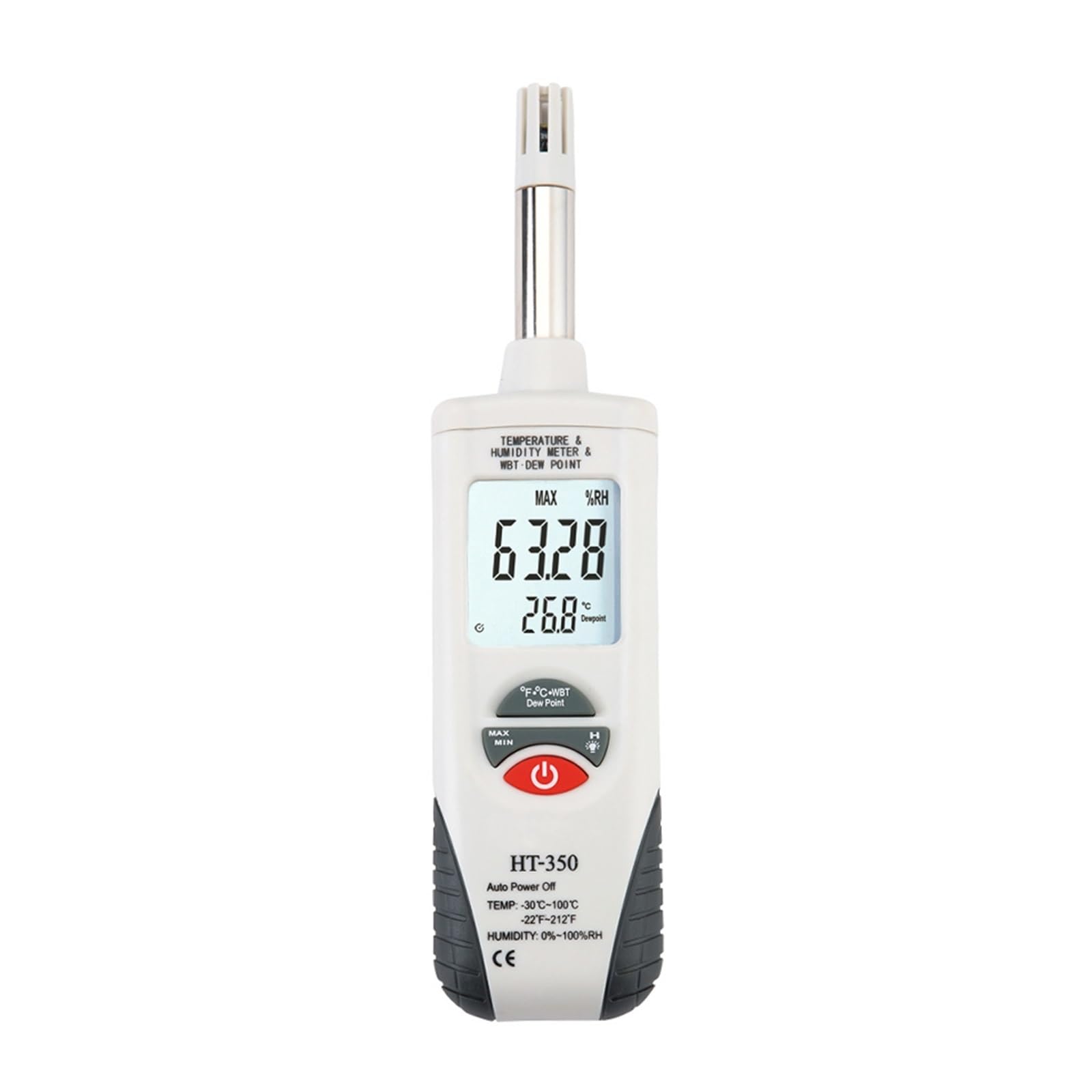 Termómetro higrómetro digital portátil HT-350 - Medidor de temperatura y humedad interior y exterior con pantalla LCD