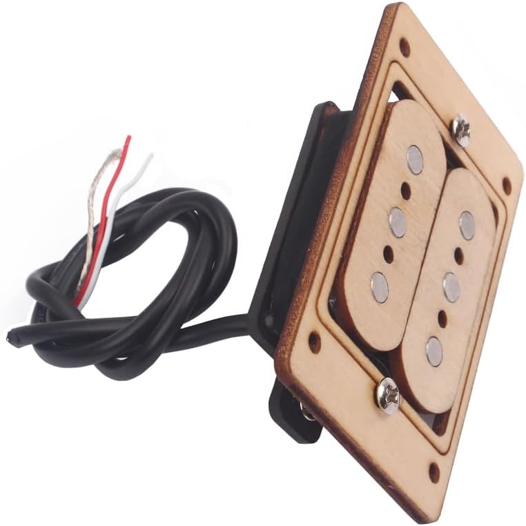 Qgdni 3-String Maple Humbucker Pickup for Cigar Box Guitar Replacement Parts (Maple)