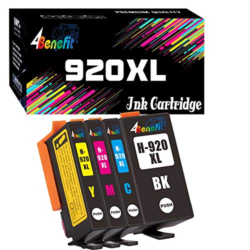Tinta Y Tóner, Office Product 4Benefit - Cartucho de tinta compatible con HP 920XL HP 920 HP920 HP920XL (negro+cian+magenta+amarillo) de repuesto para impresoras de inyección de tinta HP...