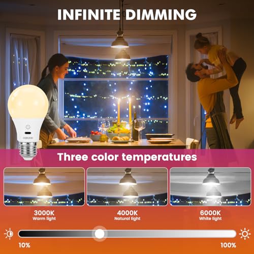 USB Aufladbar Batterie Glühbirne Mit Fernbedienung, E27 Smart Farbwechsel Farbige RGB Glühbirnen...