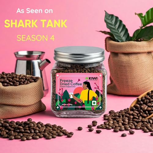 Image of Kiwi Kisan Window - Freeze Dried Instant Coffee,150gm (80+ Cups) | 100% Arabica Beans | Bold & Rich Taste | No Chicory - No Preservatives | Perfect for Hot & Cold Coffee