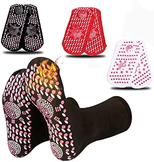 3 Pairs Self Heating Socks, Tourmaline Health Sock,Unisex Winter Thermal Heated Sock Anti-Freezing Breathable Foot Warmer Sock for Winter Outdoor Skiing Running Walking Fishing 39-44 (Mix Color)
