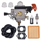 Mikatesi 4180-120-0615 FS91 Carburetor for Stihl FS91 FS91R FS111 FS89 HT102 HT103 FC91 FC96 KM91 KM91R KM111 FC111 Brushcutter Trimmer Carb - with Air Filter Kit