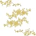 2 Large Gold Pairs Lace Flower Leaves Patches for Wedding Prom Dress DIY Clothing, Embroidered Appliques Patches