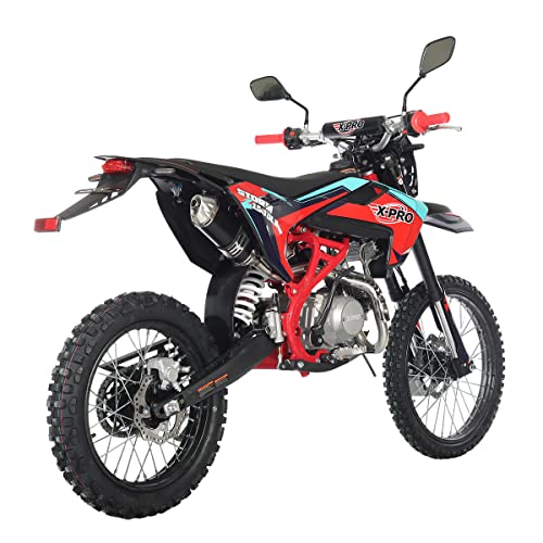 X-PRO 150 Dirt Bike Storm DLX 150 4-Speed Manual Transmission with All Lights, Electric/Kick Start, Big 19"/16" Tires! (Red) - Thumbnail 4