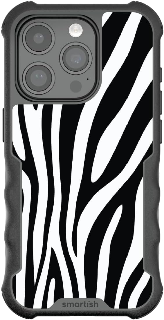 Smartish - Zebra - iPhone 15 Pro MagSafe Armor Case - Gripzilla [Rugged & Tough] Heavy Duty Armor Case - Fits iPhone 15 Pro