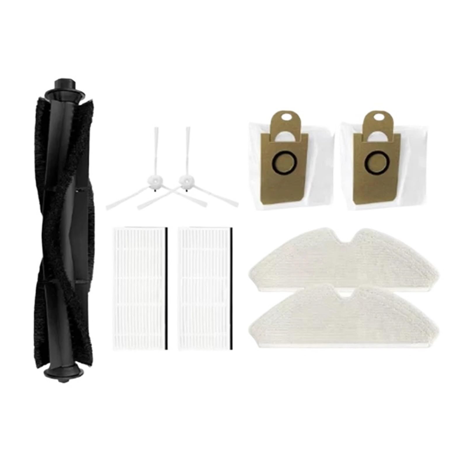 PNULGLKND Roller Brush, Filter, Mop Cloth and Dust Bag Kit, Compatible with Lenovo T1 Pro/T1s Pro, Robot Vacuum Maintenance Parts