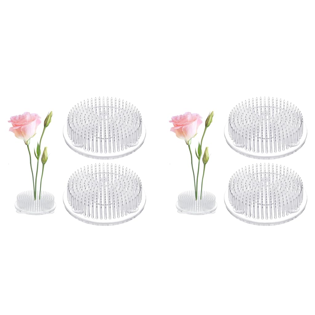 HASTHIP® 4PCS Round Floral 2.76 Inches Ikebana Flower Arrangement Tray with Suction Cup Flower Stem Holder Plastic for Summer Activity Wedding Decoration-image-43
