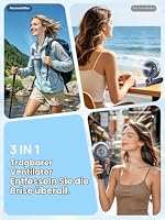 Handventilator Akku Aufladbar mit Wasserkühlung - 6000mAh Ventilator Klein – Ansicht 6