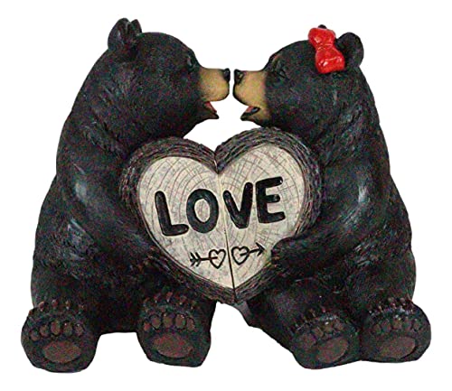 Ebros Whimsical Love is in The Air Black Bear Couple