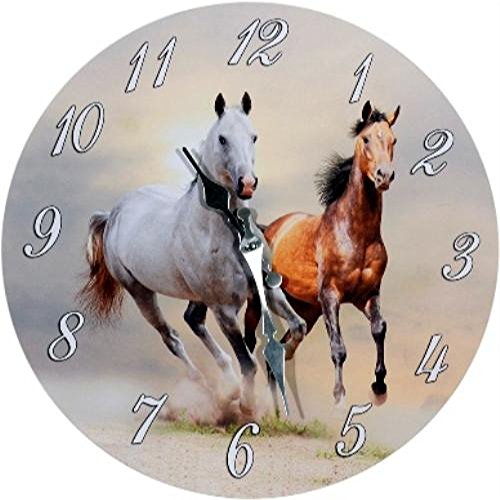 Preisvergleich Produktbild Wanduhr Pferde Duchmesser ca, 35 cm