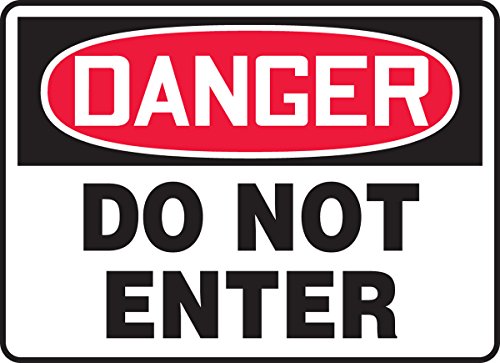 Accuform MADM129VA Aluminum Sign, Legend "DANGER DO NOT ENTER", 14" Length x 20" Width, Red/Black on White