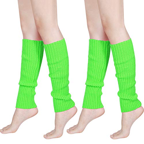 Image of Syhood 80s Women Neon Leg Warmers Knit Ribbed Leg Warmer for Party Accessories