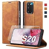 ✅【Hochwertigem PU-Leder】- Diese für Samsung Galaxy S20 Hülle Leder ist handgemacht aus super haltbarem Kunstleder und die Innenschale besteht aus TPU Silikon. für Samsung Galaxy S20 5G Hülle Leder ist stoßfest und bietet maximalen Schutz vor Schmutz, Stößen und Kratzern.