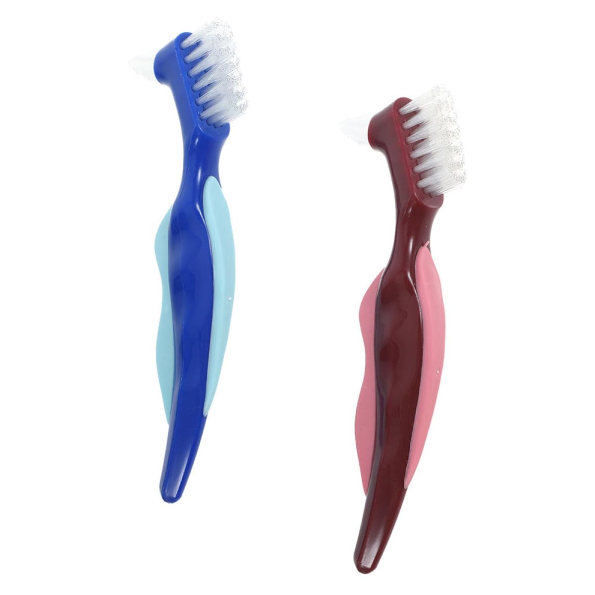 FRCOLOR 3 Set Spazzolino Per Dentiera Spazzole Per Completa Design Ergonomico Facile Usare Per Orale E Versatile Materiali Resistenti E Duraturi Colori 2 Pezzi * 3