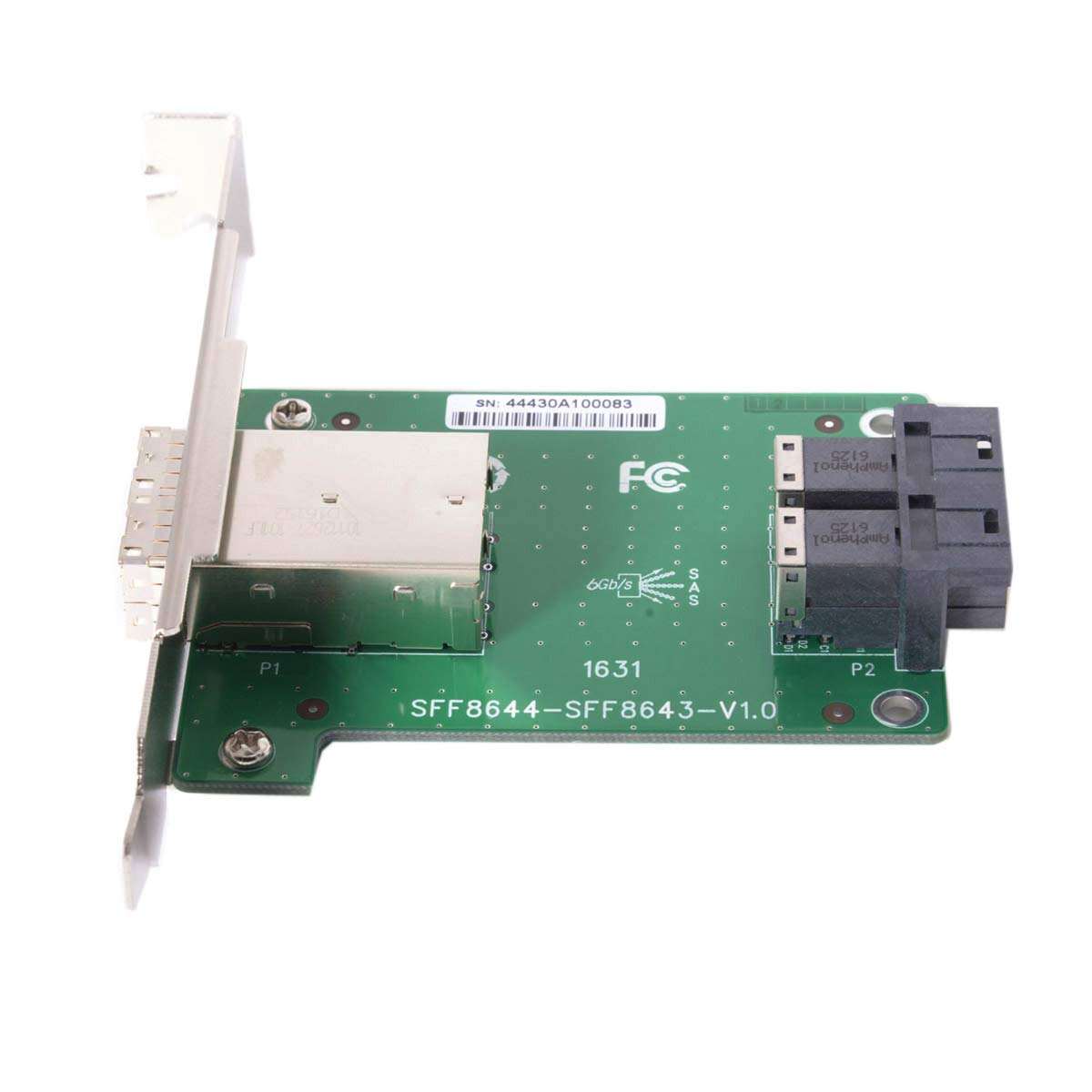 Cablecc Mini SAS HD SFF-8644 auf interne SAS HD SFF-8643 PCBA Buchse Adapter mit Low-Profile-Halterung