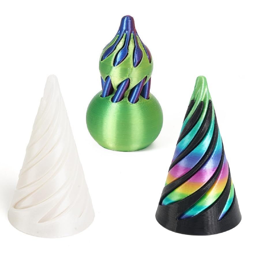 3Pcs Impossible Spiral Pyramid Fidget Toy, 3D Printed Passthrough Sculpture with Glow in Dark