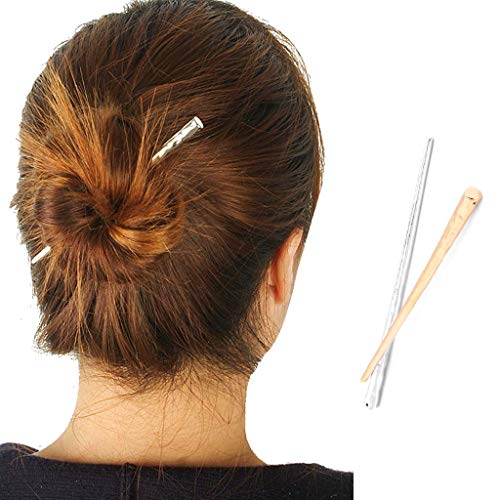 ICYANG 10 Pieces Women Hair Chopsticks Hair Sticks Hair Pin Hand-carved Lady Metal Hair Stick Vintage Painting hairpin Simple ï¼ˆGold&silverï¼‰