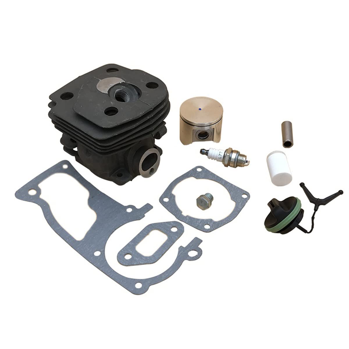 Patio, césped y jardín Kit de filtro de combustible de bujía de pistón de cilindro de 47mm for piezas de Motor de motosierra de gasolina 359 357 XP 357XP 537 15 73-02 Piezas y accesorios para herramie
