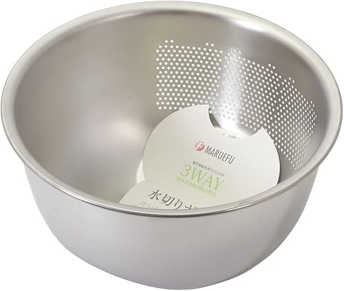 Miniatura 3 de Pearl Metal HB-6765 - Afilador de arroz, colador, escurridor, 3 vías, apto para lavavajillas, acero inoxidable 18-8, fabricado en Japón, fabricado