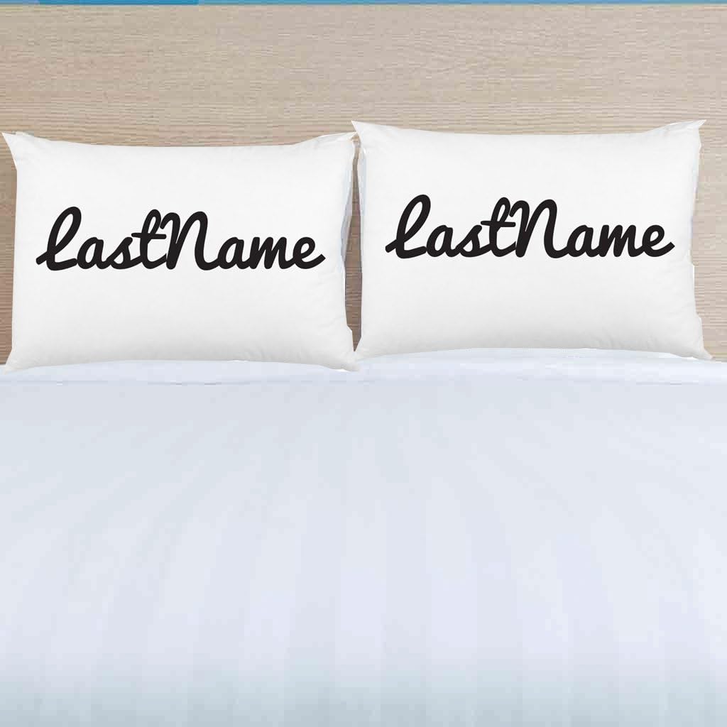 VictoryStore Wedding Gifts: Custom Last Name Pillow Cases Custom Last Name Newlyweds Pillow case Wedding Gift Pillowcases Set of 2