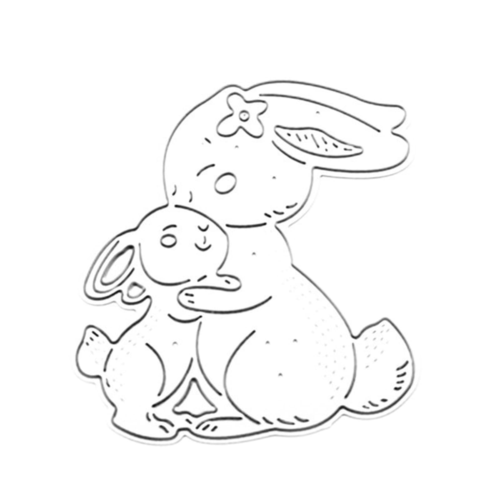 ZEPFJHE Rabbits Die-Cut Cutting Dies for Paper-Craft Embossing Mold Stencils Scrapbooking Photo Frame-Decor Rabbits Die Cuts Album Paper Card Cute Cutting Dies Embossing Stencils