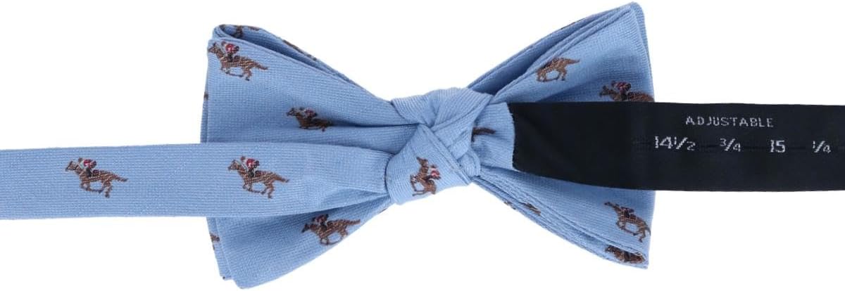 Trafalgar Men's Down The Stretch Racehorse Linen Blend Bow Tie