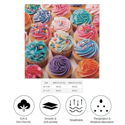 Birthday Cupcakes Head Scarf Like Silk Scarf Lightweight Fashion Satin Hair Bandanas for Women Boho Headscarf Hair Wrap Bandana Headband Handkerchief Silk Scarves for Bag Purse Neck 25 Inch2