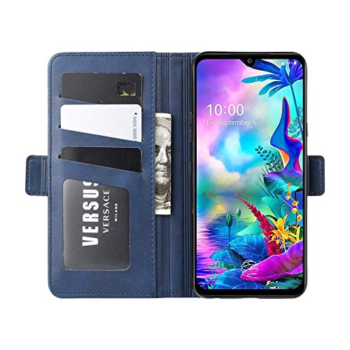 JSLY – Capa rígida de couro para celular LG G8X ThinQ com suporte carteira e suporte e compartimento
