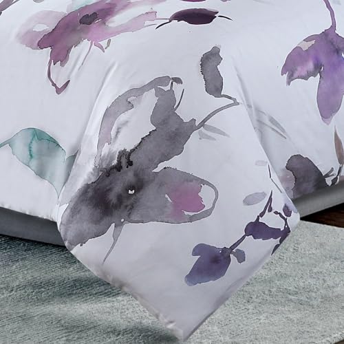 Majestic Giftware Madison Linen 8-Piece 44" Twin Size Bedding Set (BL103-44T-4) | Summer Breeze - Pastel-Gray 300 Thread Count Cotton Sateen | 2 Fitted Sheets, 2 Duvets, 4 Pillowcases