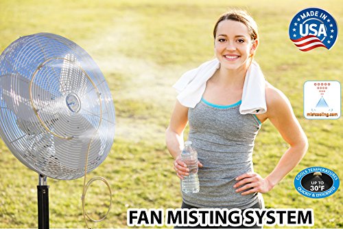 Image of Fan Mist Kit- Outdoor Cooling Fan Misting System- Do It Yourself Misting System- Made in USA with Brass /Stainless Steel Nozzles