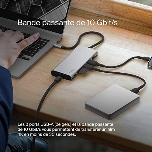 Hub USB-C Belkin adaptateur multiport avec lecteur carte SD micro SD