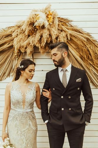 Men Suits Slim Fit 2 Piece Double Breasted Blazer Pants Sets Formal Wedding Prom Homecoming Tuxedos3