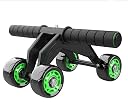Portable Core Abdominal Ab 4 Roller Exerciser Push Up Stand Bar Abs Workout Fitness Gym Equipment with mat for Men and Women gallery image