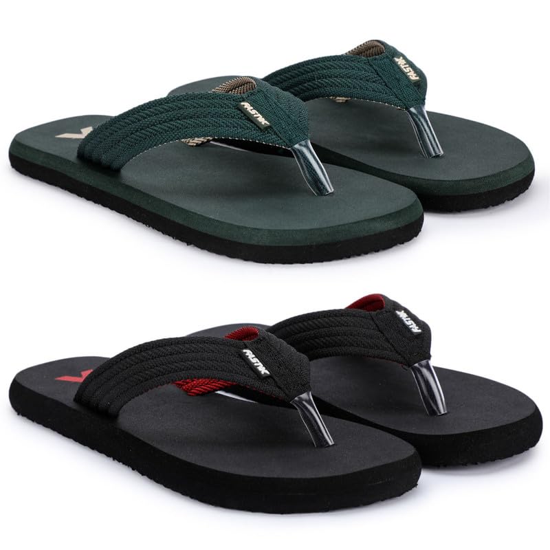 Fason Men Slippers Soft Comfortable Stylish And Anti Skid Mens Flip-Flops With 2 Shades Strap Slippers For Men | Styles | Daily Use (Pack of 2) (Olive Beige::Black Red, UK-9) (B0CJMHVRGW) Amazon Price History, Amazon Price Tracker