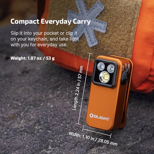 Image of OLIGHT Oclip Pro S EDC Flashlight Clip-on Light, 600 Lumens Type-C Rechargeable with White LED, UV and RGB, Magnetic Flash Lights for Working, Signaling, Inspection and Outdoor Use (Orange)