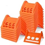 PercyEffie 20 Packs Flatbed Edge Protectors, Corner Protectors, Cargo Loads, Tie Down Protector for 4 Inch Straps, Protects Cargo Edges Winch Ratchet Straps Plastics Contruction Protector Orange
