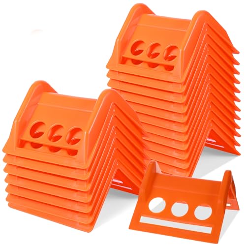 PercyEffie 20 Packs Flatbed Edge Protectors, Corner Protectors, Cargo Loads, Tie Down Protector for 4 Inch Straps, Protects Cargo Edges Winch Ratchet Straps Plastics Contruction Protector Orange