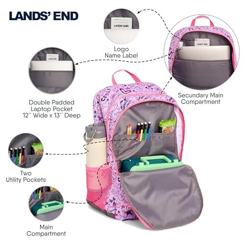 Image of Lands' End Unisex Kids Large ClassMate Lightweight Durable Elementary School Backpack, Fuchsia Pink