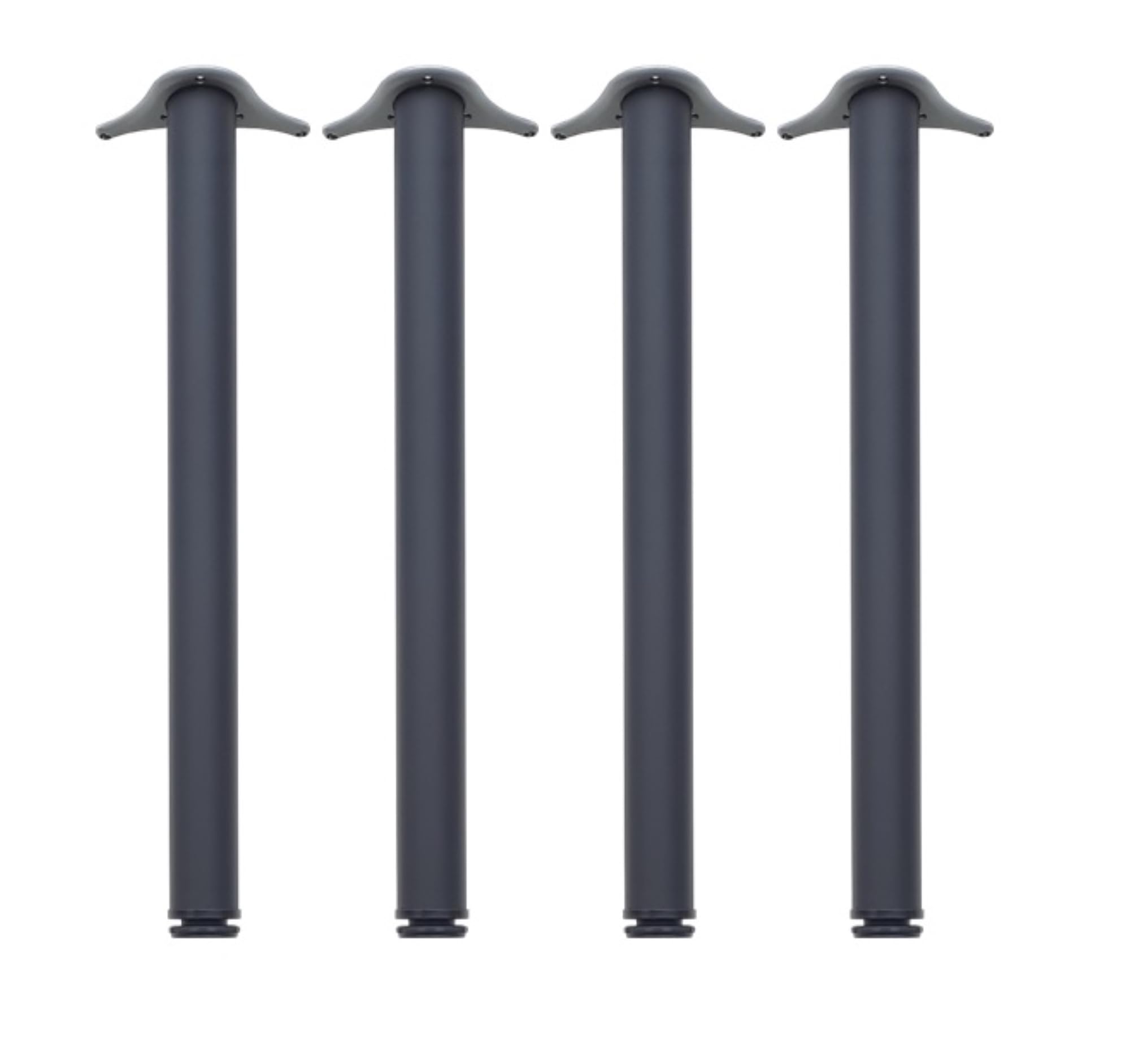 durante® TFD23 Tischbeine Schwarz matt 4er Set H 710 mm | höhenverstellbar + 25mm, Metall, Durchmesser 60 mm, inkl. Montagematerial, für Esstische Schreibtische