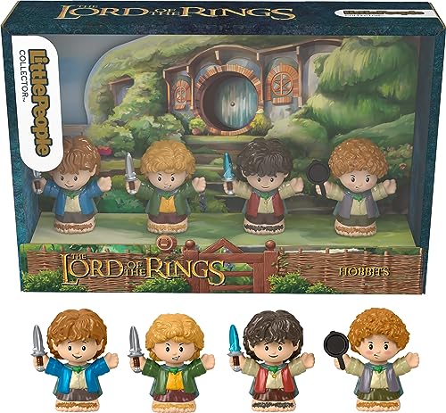 Image of Little People Collector The Lord of the Rings: Hobbits Special Edition Set for Adults & Fans, 4 Figures in Display Package