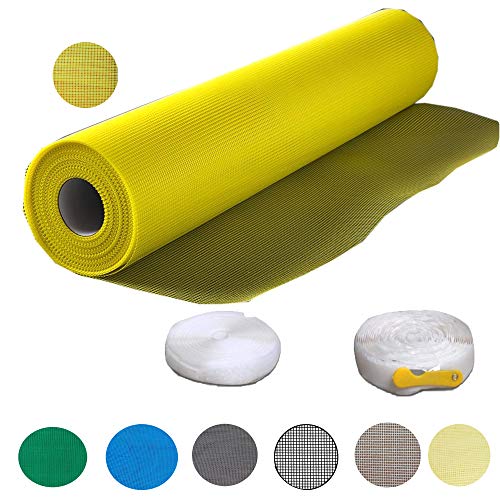 Image of UR LITTLE SHOP Fiberglass Mosquito Net for Windows 4 /5 Feet (120 /150 Cm) 47 /60 Inches 1 Year Guarantee Without Stitching (Yellow Color) 200GSM