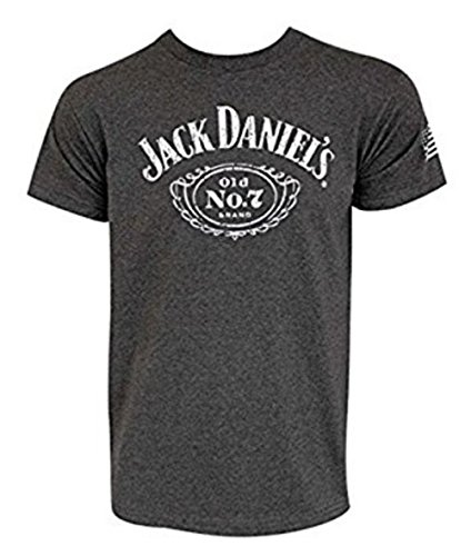 Jack Daniels Cartouche Made in The USA T-Shirt (X-Large) Heather Grey