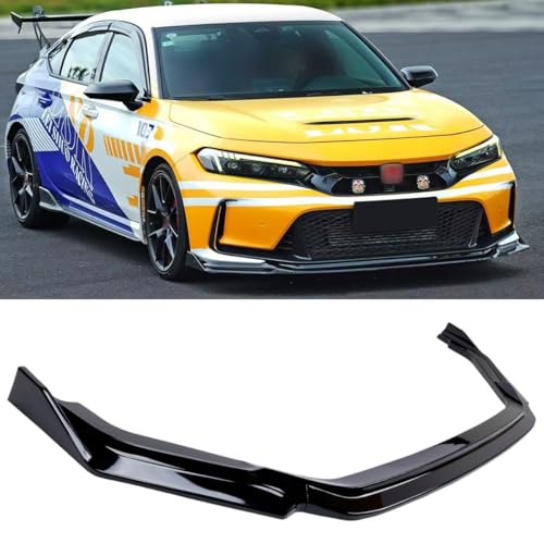 WheelX Front Lip Compatible with 2023-2026 Honda Civic Type-R FL5, JDM Style Air Dam Lower Chin Bumper Spoiler Splitter Protection Body Kit Fit for 2023 2024 2025 2026 (Glossy Black)
