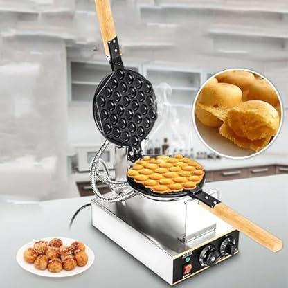 Fuerdich Waffeleisen Für Den Kommerziellen, Bubble Waffelbecher Aluminium Antihaft-Kochgeschirr Holz Waffeleisen Herzform Für Den Kommerziellen Heimgebrauch – Bild 7