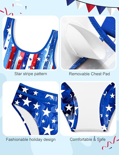 Image of Girls Swimsuit Double Strap High Waist Sporty Bikini Swimsuits Swim Cover Up Skirt 3 Piece Set