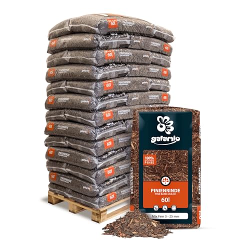GALAMIO Rindenmulch Pinie Mix Fein 8-25 mm - 2340L (39 x 60L) - unbehandelter natürlicher Bodenschutz