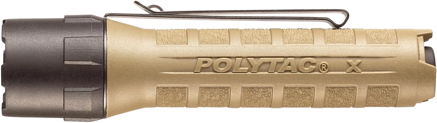 Streamlight 88612 PolyTac X USB 600-Lumen 11,485-Candela Professional Tactical LED Flashlight, Ten-TAP Programmable, Clear Retail Packaging, Coyote