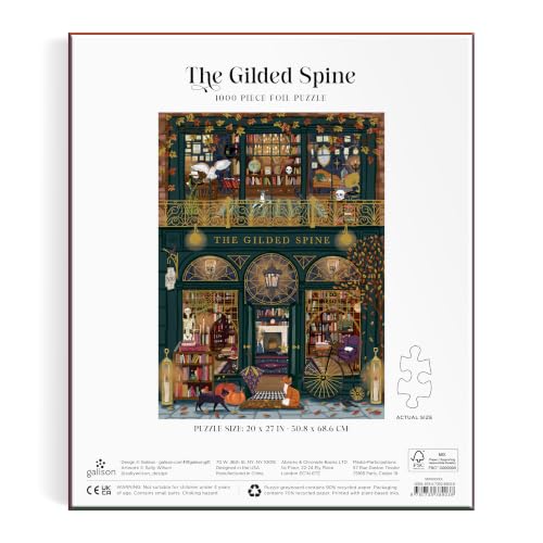 Galison - Rompecabezas The Gilded Spine 1000 piezas con foil para adultos miniatura 3