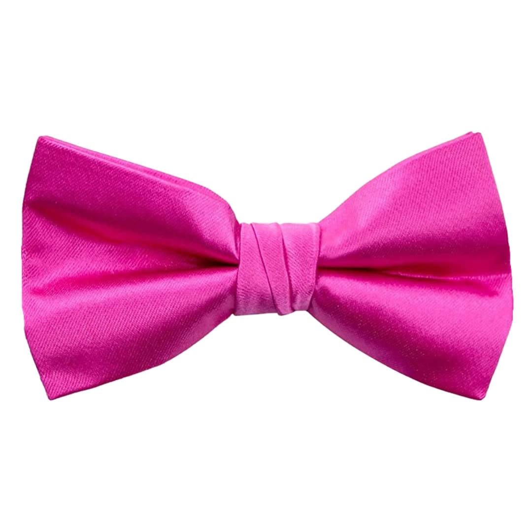 Premium Satin Bow Tie for Men | Adjustable Neckband for Perfect Fit | Handcrafted Bow Tie for Suits, Blazers & Tuxedo for Formal Events & Weddings (Dark Pink)-image-8